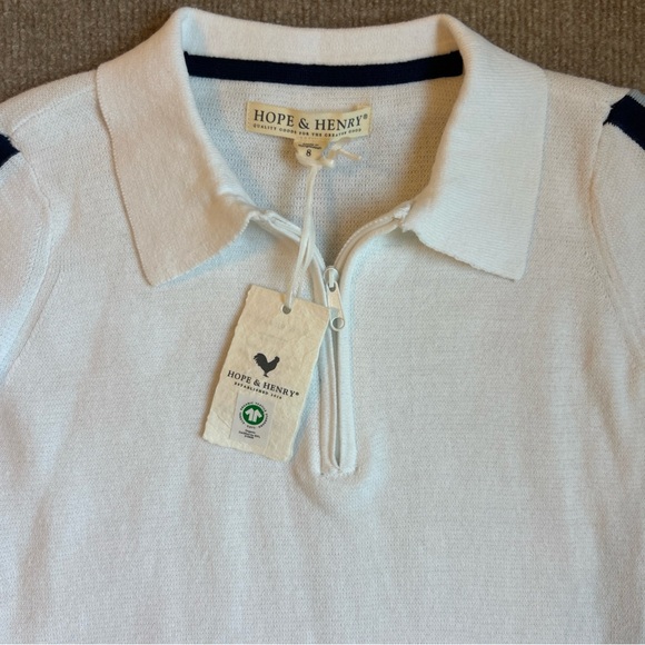 NWT Hope And Henry Girls White Organic Cotton Sweater Dress, Size 8 - Picture 2 of 10